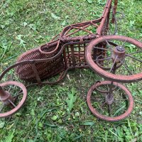 Стара плетена количка за кукли. №3998, снимка 7 - Антикварни и старинни предмети - 40730612
