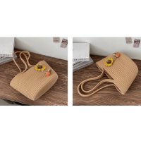 Плетена дамска чанта тип кошница Brown, снимка 10 - Чанти - 41477350