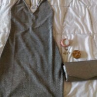 Нова сребриста рокля и чанта , снимка 2 - Рокли - 41591256