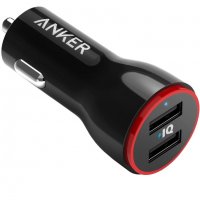 Anker PowerDrive 2 Ports Dual USB Car Charger с PowerIQ - зарядно за кола с два USB изхода за зарежд, снимка 1 - Зарядни за кола - 33985682