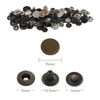 Тик-так копчета, 15мм - Пружинен тип - антик, никел, оксид - 10бр, снимка 3 - Други - 42493158