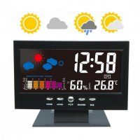 Настолен часовник с голям дисплей, цветна метеорологична станция, снимка 4 - Стенни часовници - 39955007