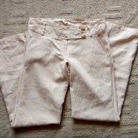 Прав ленен панталон с ниска талия , снимка 4 - Панталони - 42032161