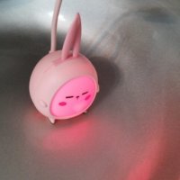 Лампа за четене USB LED Kawaii Rabbit 2в1,Настолна лампа,Детска защита на очите,Карикатура Зайче, снимка 12 - Настолни лампи - 40900282