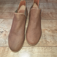 н.42 COX Chelsea Ankle Suede Leather Boots Women Beige , снимка 2 - Дамски боти - 44584855