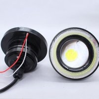 Комплект кръгли 6,4 см LED ЛЕД халогени Лупа с анг.очи за вграждане, снимка 3 - Аксесоари и консумативи - 42456758