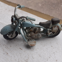 Мотор стара ламаринена играчка модел макет син за колекция, снимка 1 - Антикварни и старинни предмети - 36141632