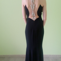 Дълга,черна,официална рокля с камъни, снимка 2 - Рокли - 44744072