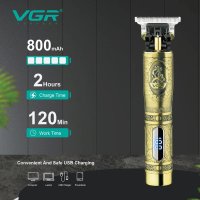 VGR V-091 професионален акумулаторен електрически тример за коса, метално острие, USB зареждане, снимка 3 - Машинки за подстригване - 41040473