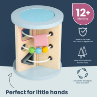 Bigjigs Toys Rolling Sensory Sorter - Дървена образователна играчка за занимания за бебета, снимка 4 - Образователни игри - 44620928