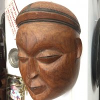 Японска дървена маска №3634, снимка 1 - Антикварни и старинни предмети - 40023382