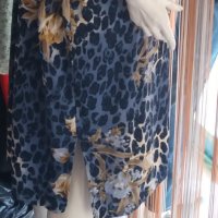 Рокля в син леопардов принт с бежови цветя 3ХЛ/4ХЛ размер, снимка 5 - Рокли - 41259903