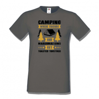Мъжка тениска Camping Where Friends And Marshmallows Get Toastet Together,Къмпинг,Планина,Изненада,, снимка 7 - Тениски - 36348596