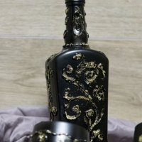 Подарък за жена, за годеж, за сватба. Оригинална декоративна бутилка с чаши и други аксесоари, снимка 4 - Подаръци за рожден ден - 42707752