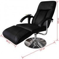 Масажен стол, черен, изкуствена кожа, снимка 7 - Столове - 40703460