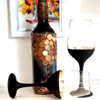 Подарък за мъж, жена или семейство с  Дървото на живота - бутилка и чаши за вино , снимка 1 - Подаръци за мъже - 39440158