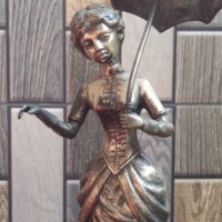Бронзова Скулптура във Сребърно Покритие-Дамата със Чадъра 19 Век Испания , снимка 9 - Статуетки - 42112272