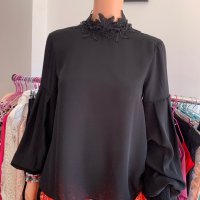 Черна блуза риза Zara , снимка 2 - Блузи с дълъг ръкав и пуловери - 40818802