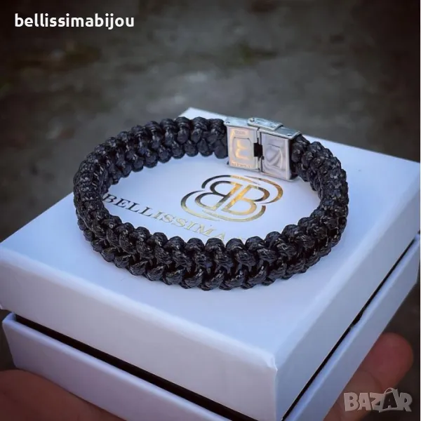 Мъжка Масивна Гривна от Ваксова Корда, снимка 1