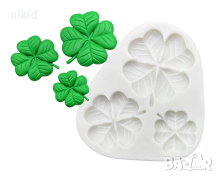 3 Детелини Детелина Детелинка силиконов молд форма фондан гипс, снимка 1