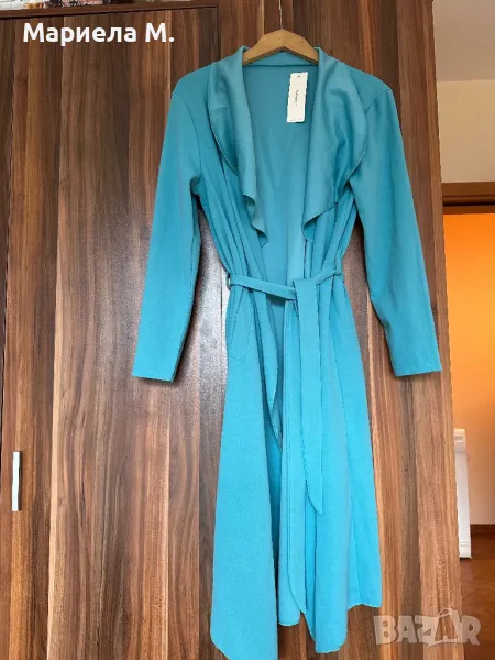 Нов! Лек Костюм, манто с панталон, М, made in Italy, снимка 1