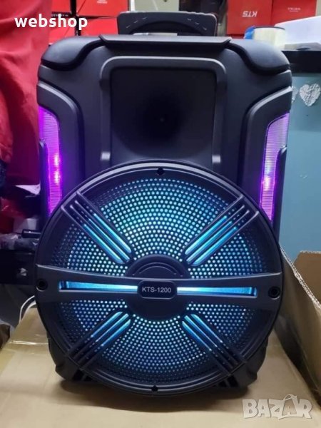 МОЩНА КАРАОКЕ ТОНКОЛОНА KTS 1200, 12 ИНЧА / Микрофон, акумулаторна батерия, Bluetooth, FM радио, снимка 1