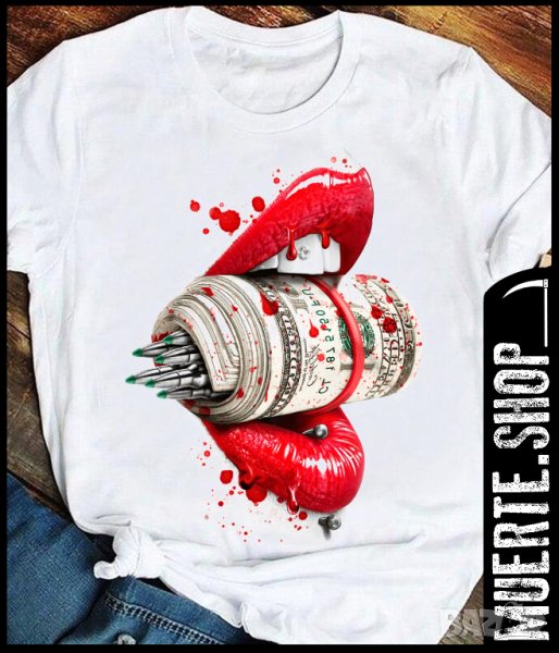 Дамска тениска с щампа MONEY TALKS, снимка 1