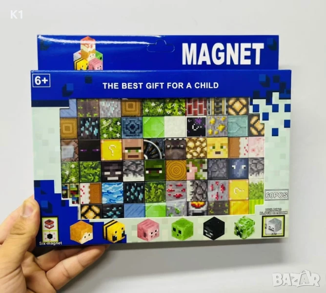 Комплект 60 броя Магнитни кубчета Майнкрафт, Minecraft фигурки, снимка 1