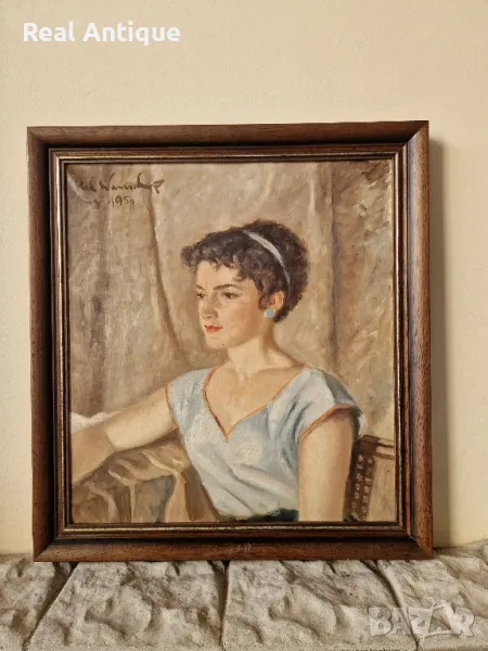 Превъзходна антикварна авторска майсторска картина масло върху платно , снимка 1