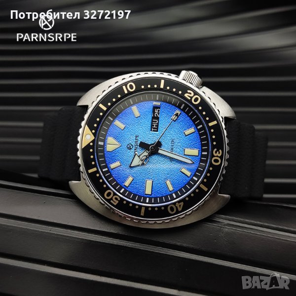 PARNSPRE автоматичен часовник японски механизъм NH36A,гмуркане, 300 M, стъкло сапфир , снимка 1