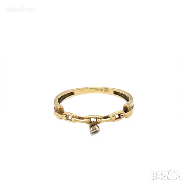 Златен дамски пръстен 1,49гр. размер:55 14кр. проба:585 модел:22343-1, снимка 1
