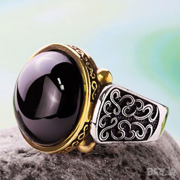 Дамски пръстен с черен опал, снимка 1