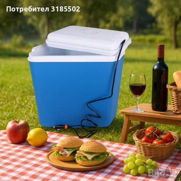 Хладилна кутия Atlantic 10L 12V, активна, синя, снимка 1