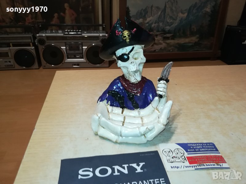 Декоративен пепелник във формата на скелет пират 1308231050, снимка 1