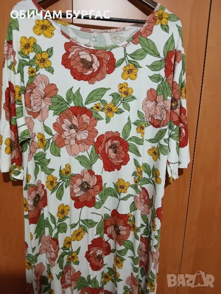 НОВА 4xl раз.58 КРАСИВА ЛЯТНА РОКЛЯ С ЦВЕТЯ, снимка 1