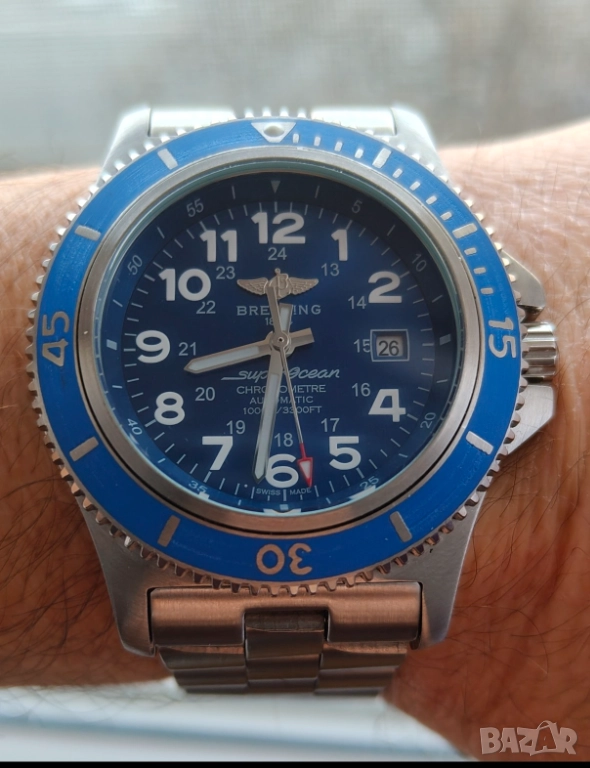 Перфектен Breitling Superocean 2, 44mm, automatic, сапфир, бартер, снимка 1