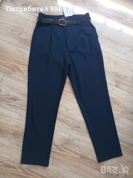 Дамски нов панталон размер 36 с колан тъмносин, снимка 1