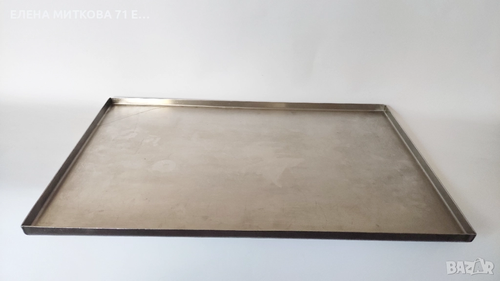 Плитка тава от неръждаема стомана-много масивна-тежи 2.140 кг, снимка 1