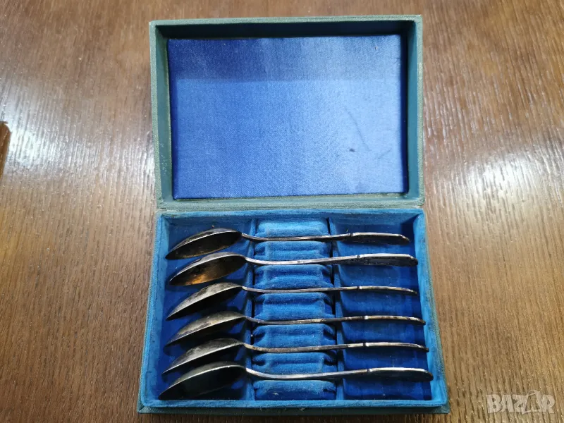 комплект стари сребърни лъжички, снимка 1