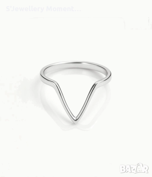 Сребърен пръстен с изчистен дизайн , снимка 1