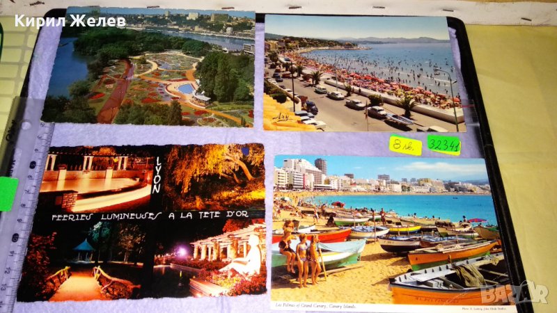 ЛОТ 4 СТАРИ ЖИВОПИСНИ ПОЩЕНСКИ КАРТИЧКИ ЛИОН - ФРАНЦИЯ и ИСПАНИЯ ТЕМА КУРОРТИ ПЛАЖ ЛОДКИ 32341, снимка 1
