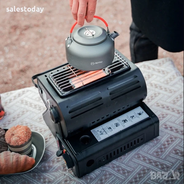 Газов котлон+ печка, 2в1, пиезо запалване, снимка 1