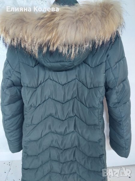 Дамско зимно яке с яка от естествен косъм, снимка 1