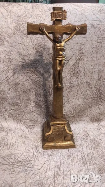 Стар кован кръст разпятие , снимка 1