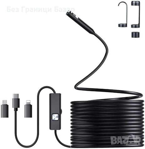Нов HD 1920P двулентова ендоскоп камера с 5 м кабел и LED осветление, снимка 1