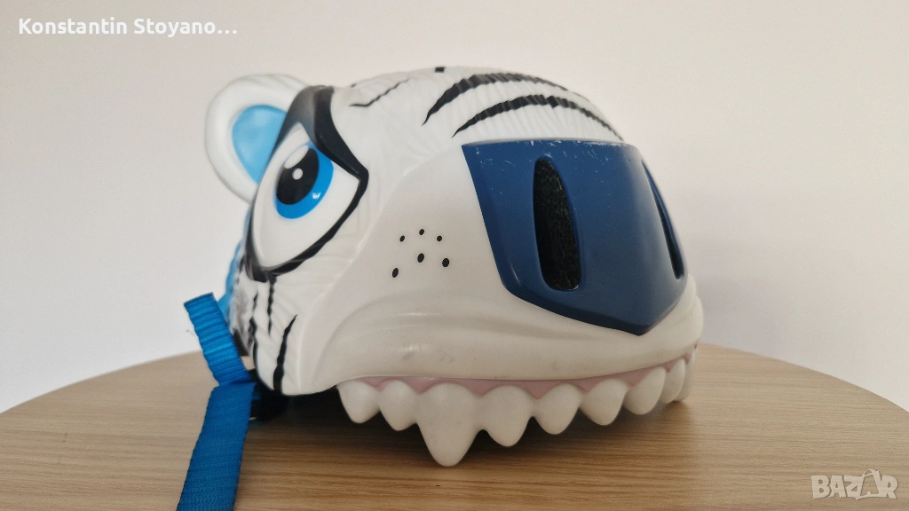 Детска велосипедна каска 3D 49-55 см, 2-7 години, Бял тигър, снимка 1