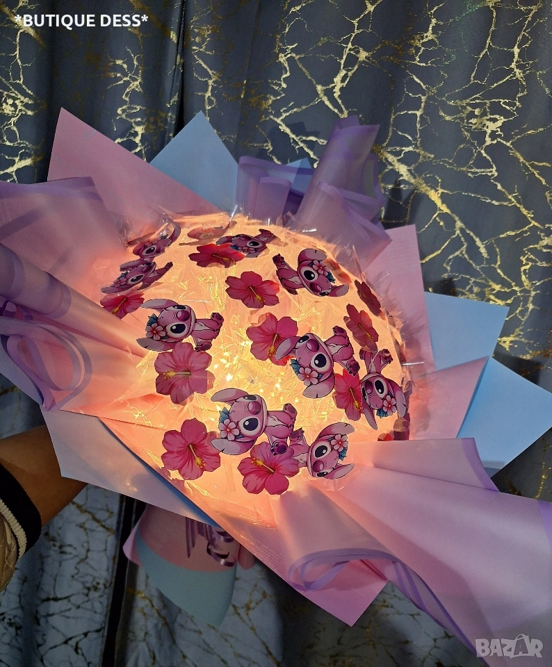 ПРОМОЦИЯ‼️💖Светещи букети "Стич", снимка 1