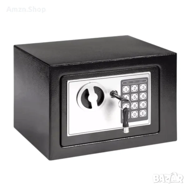 4,6 литров стоманен сейф електронна парола за офис дом пари в брой бижута документи, снимка 1