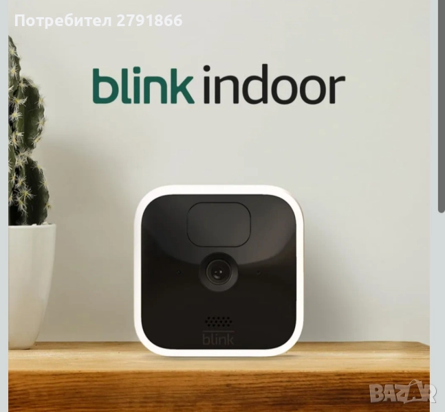 Blink Indoor (3-то поколение) – безжична HD охранителна камера детектор движение и двупосочно аудио, снимка 1