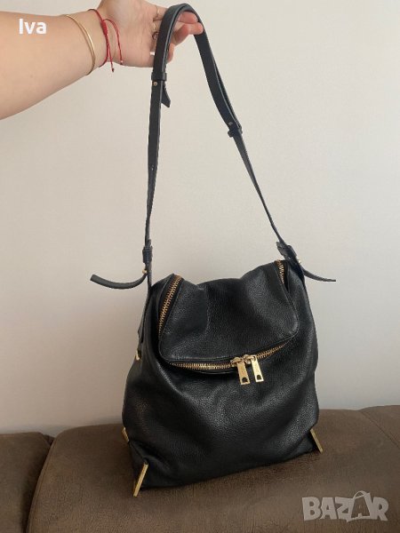 Дамска чанта естествена кожа черна , снимка 1